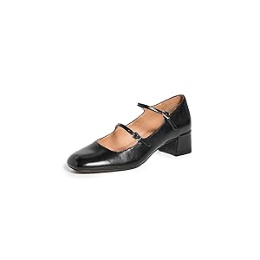 Classic Black Mary Jane Block Heel Pumps - Picture 1 of 5